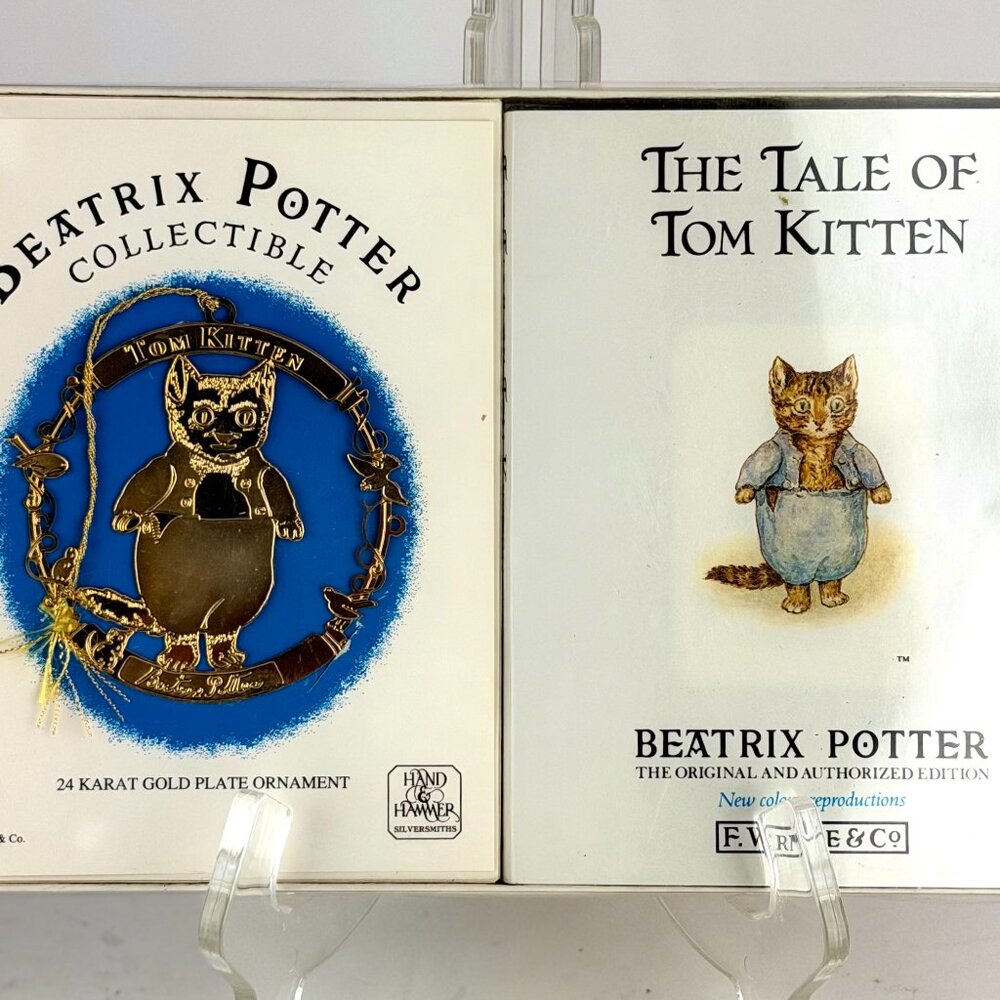 Beatrix Potter Tom Kitten Book 24K Gold Ornament Boxed Set (1990s)